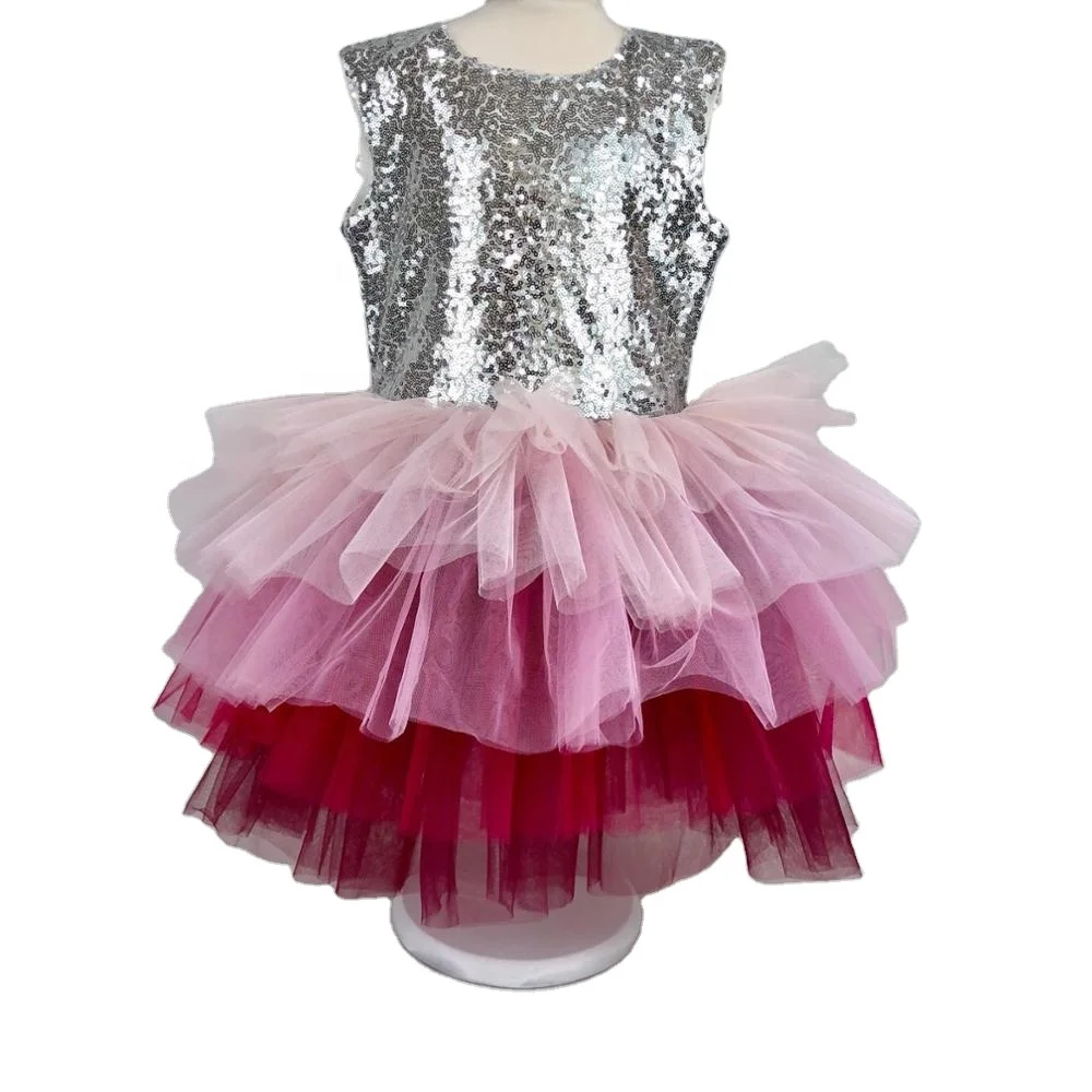 Wholesale Custom Newborn New Design Party Birthday Babies Dresses Bright Fabric Colorful Girls Baby Children Dress Kids Clothes