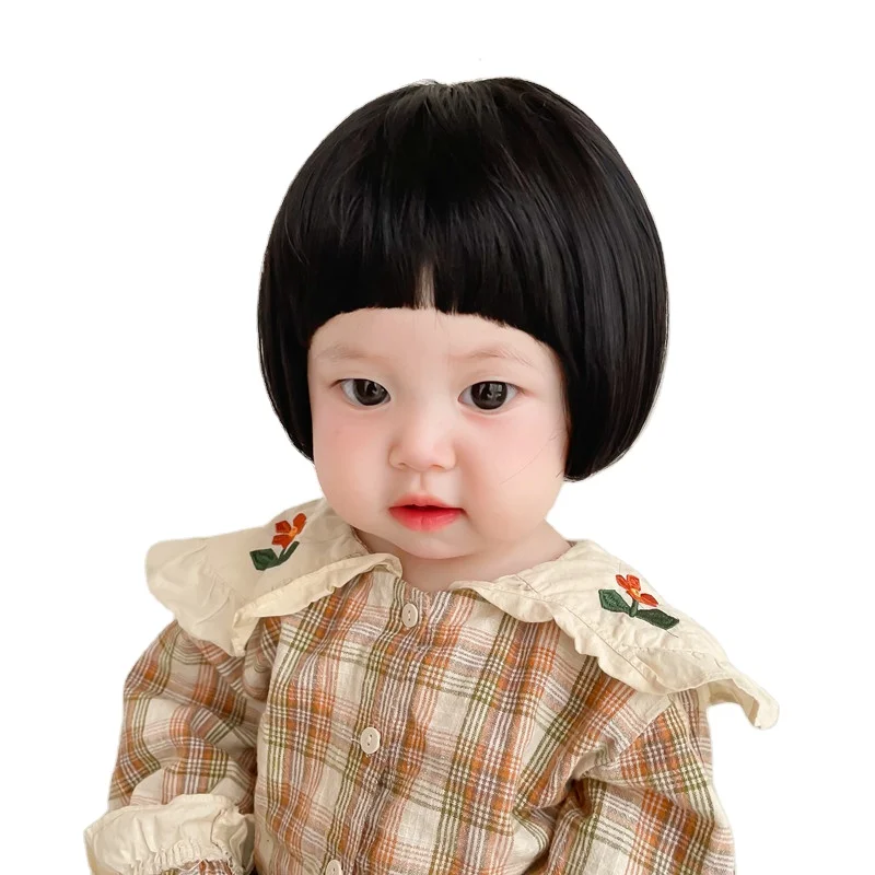 Wholesale Cheap Price Cute Child Hair Short Full Kid Synthetic Wig Original Hair Wigs Celebrate The Baby  Photo Wig