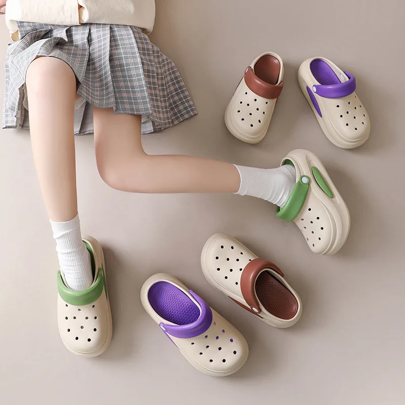 Muffin Platform Slippers Female Summer Fashion Wear Slippers Anti-slip Tide Drag EVA Slippers Female For Sale