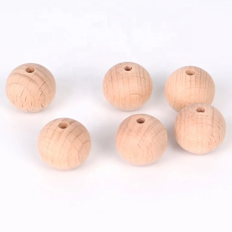 Hot Selling Wooden Crafts Beads 14mm Natural Round Wooden Beads Toy Accessories Wooden Beads