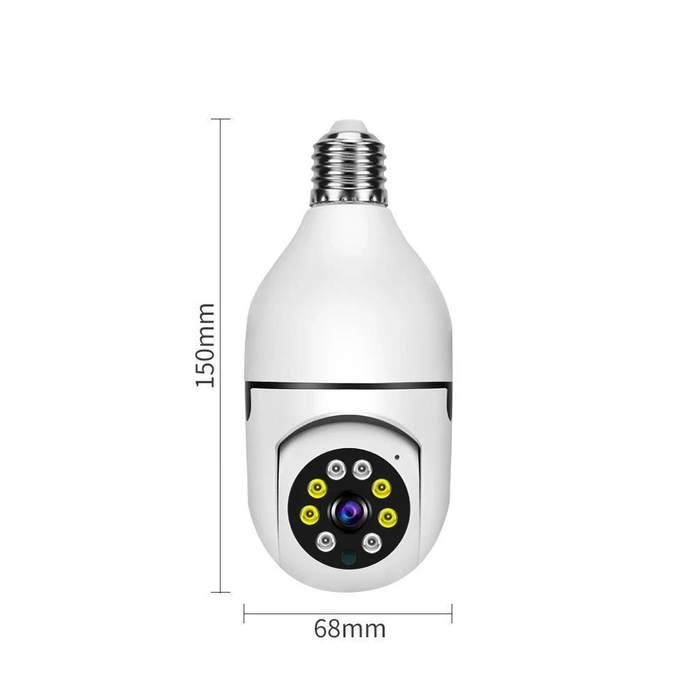 Factory Price 360 Rotate Auto Tracking Panoramic IP Camera 1MP/3MP Pan Tilt CCTV Wifi Security Smart Lamp E27 Bulb Indoor Camera