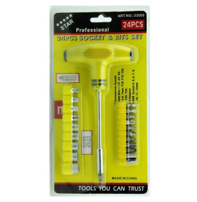 China 24pc interchangeable multi-function magnetic screwdriver socket bits tool Kit set