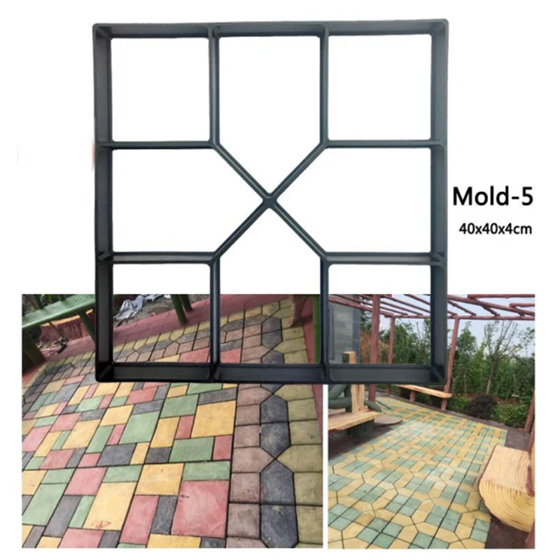 40*40*4cm Paving Mold Brick Concrete Cement Brick Manual Paving Mold Garden Path Maker Stone Road Tile DIY Pavement Molds