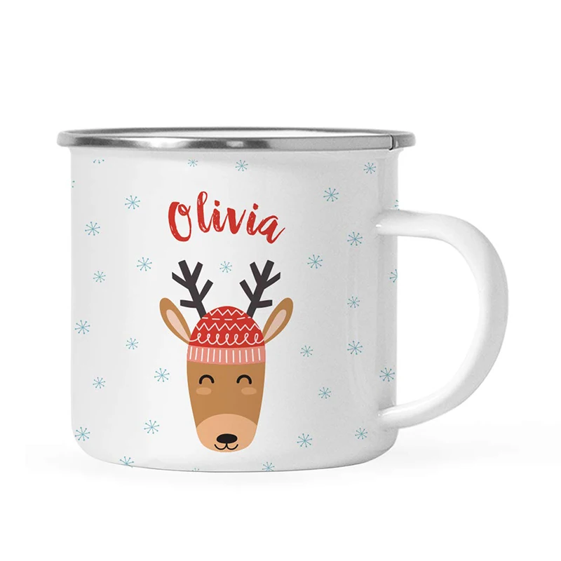 Wholesale diswash safe sublimation vintage customized logo enamel coffee mug for christmas gift