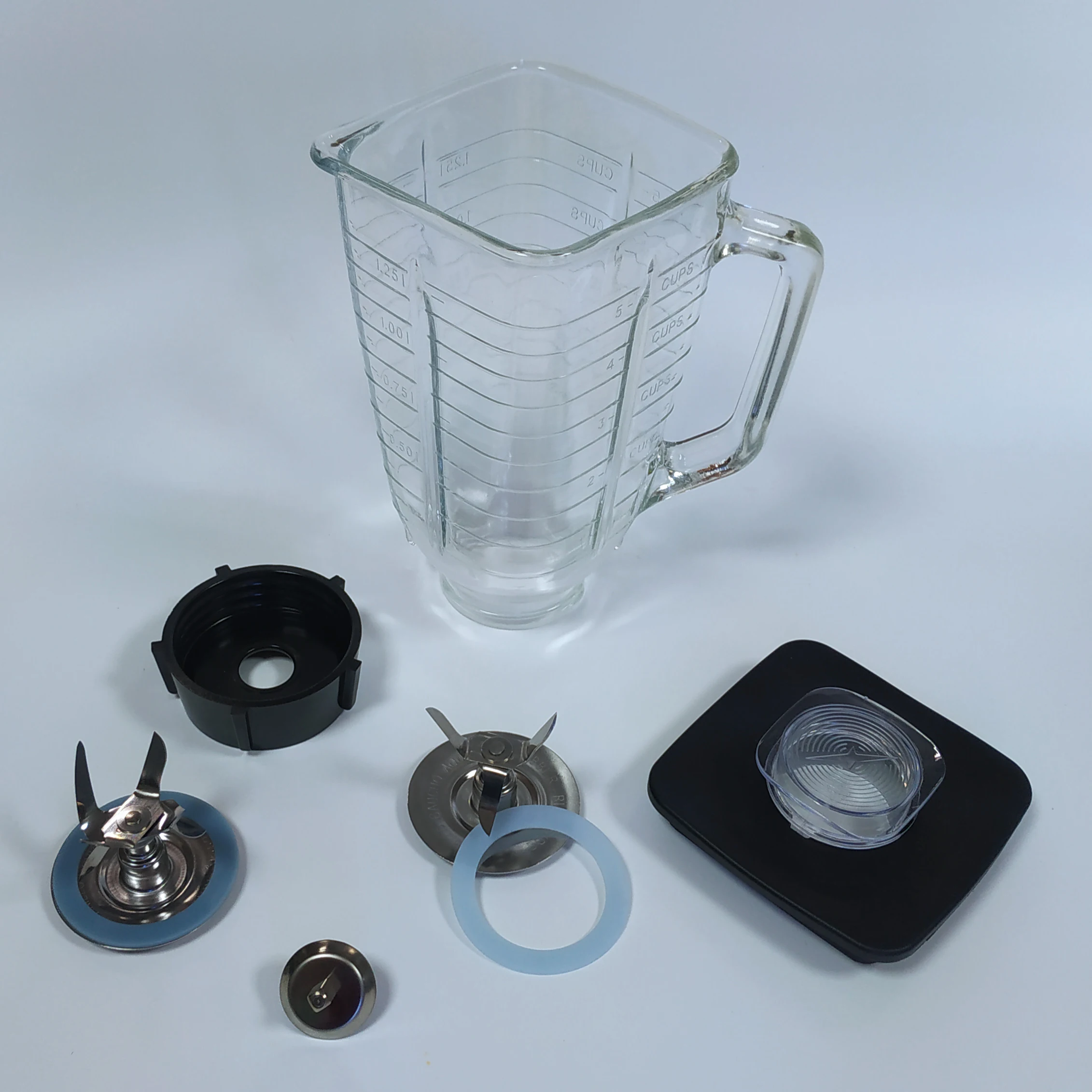 Osterizer Blender Part: 1.25L Blender Glass Jar Square Glass Jar Replacement Part for 4655 Blenders Juicers