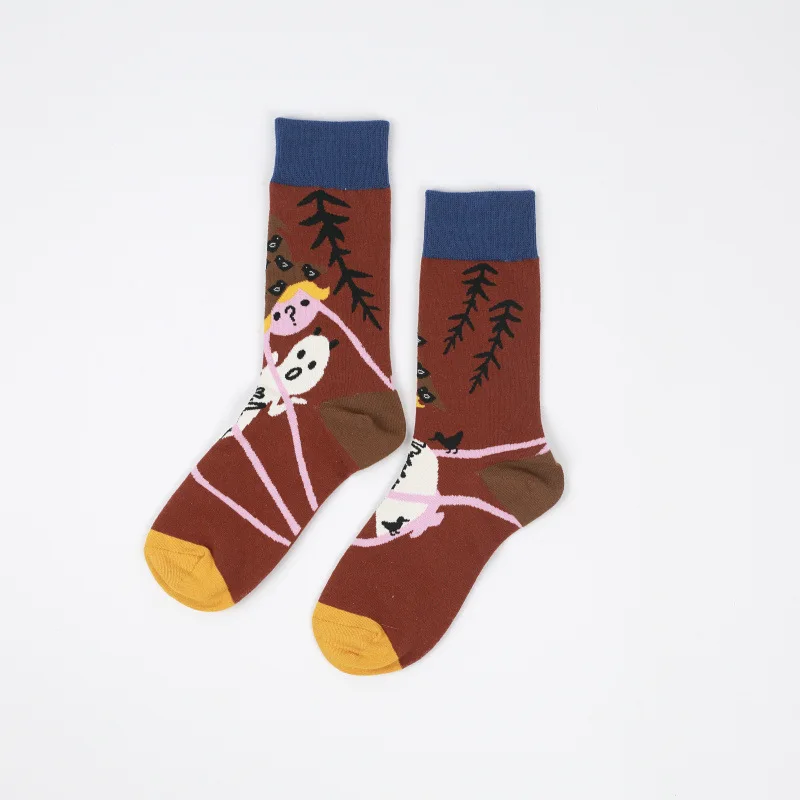 200N женские модные носки в счастливом стиле