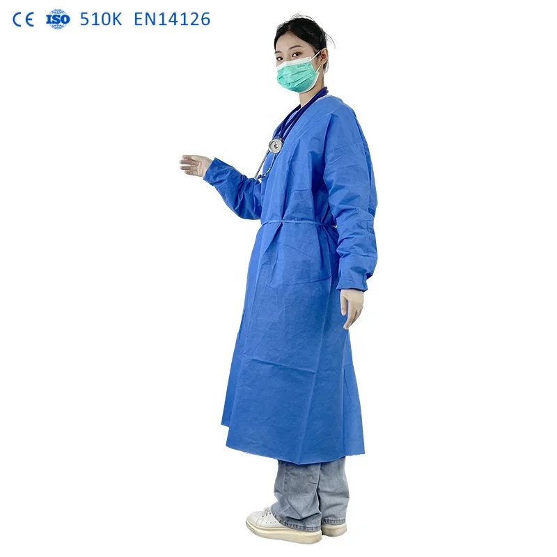 Good Quality EN14325 non sterile ppe gown ISO11737 hospital gowns with astm f1671 level Impervious Blood-Proof for Hospitals