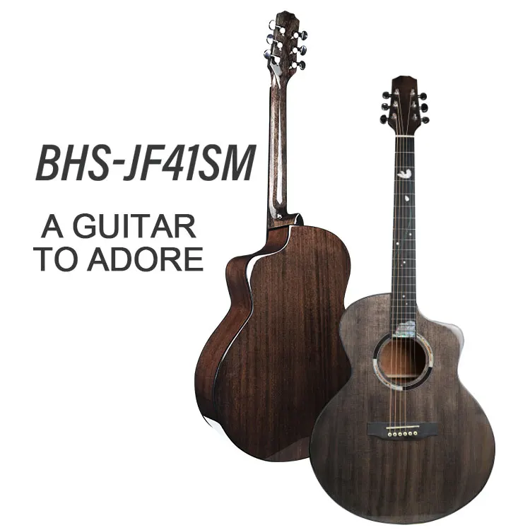 China Wholesale Maple Inlaid Rosette High Quality Acoustic Jumbo Guitar