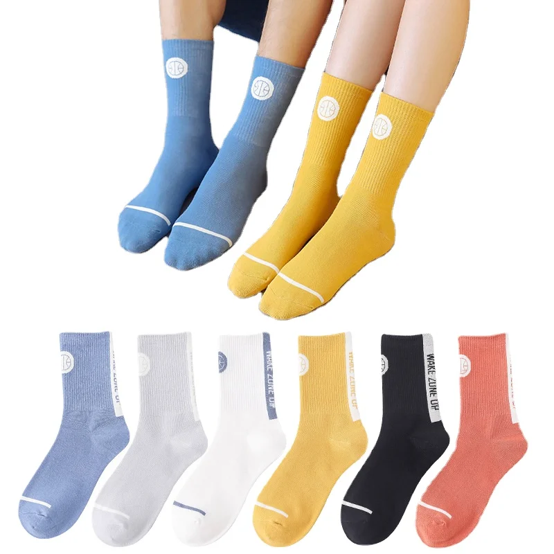 Cotton letters of wake zone up socks unisex cool hip hop Harajuku skateboard spring and autumn happy socks couple socks