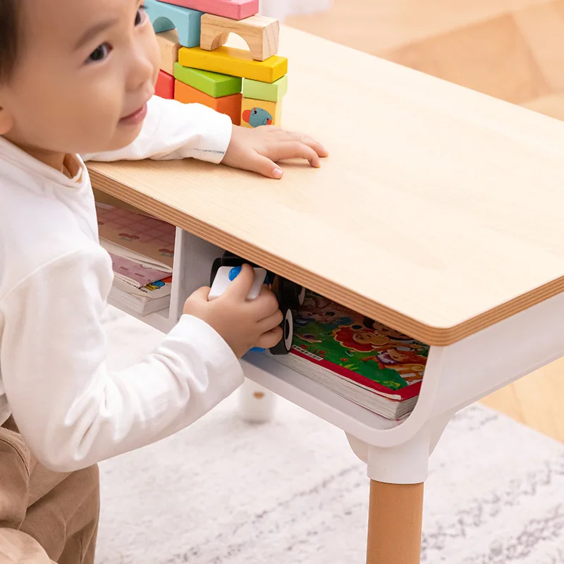 Hot Sale Preschool Daycare Nursery Furniture Set Wood Kids Study Table Chairs Dining Toddler Figure Desk for Kids Party