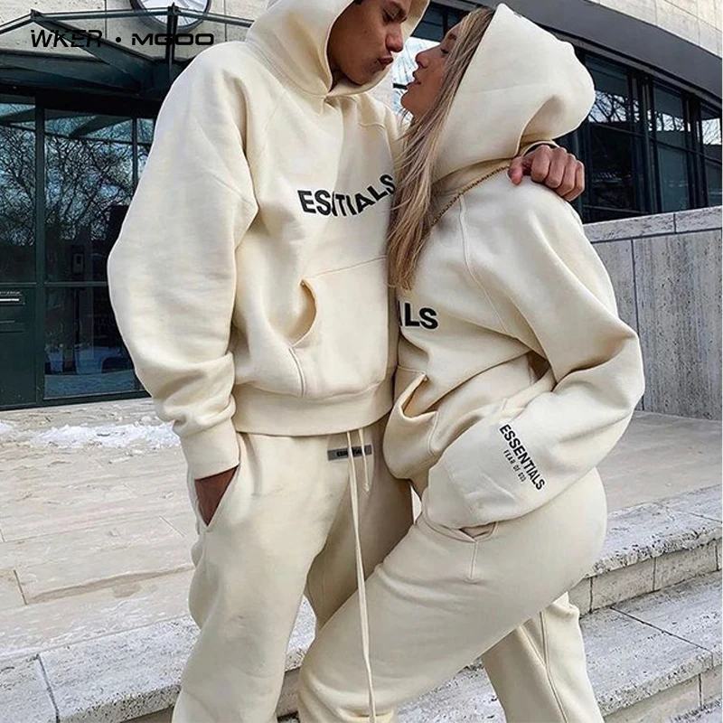 Флисовый спортивный костюм WKER с логотипом на заказ комплект из двух предметов кофта бойфренда спортивная одежда для спортзала толстовки капюшоном девушки