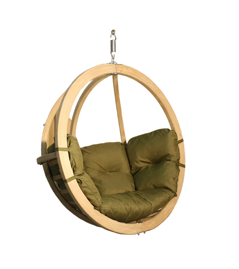Birdcage style hanging chair with modern style for outdoor garden furniture and seat cushions