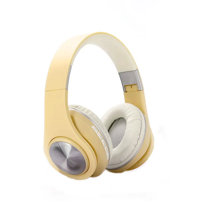 Memory card dj wireless gaming headphone custom yellow overhead pc headphones