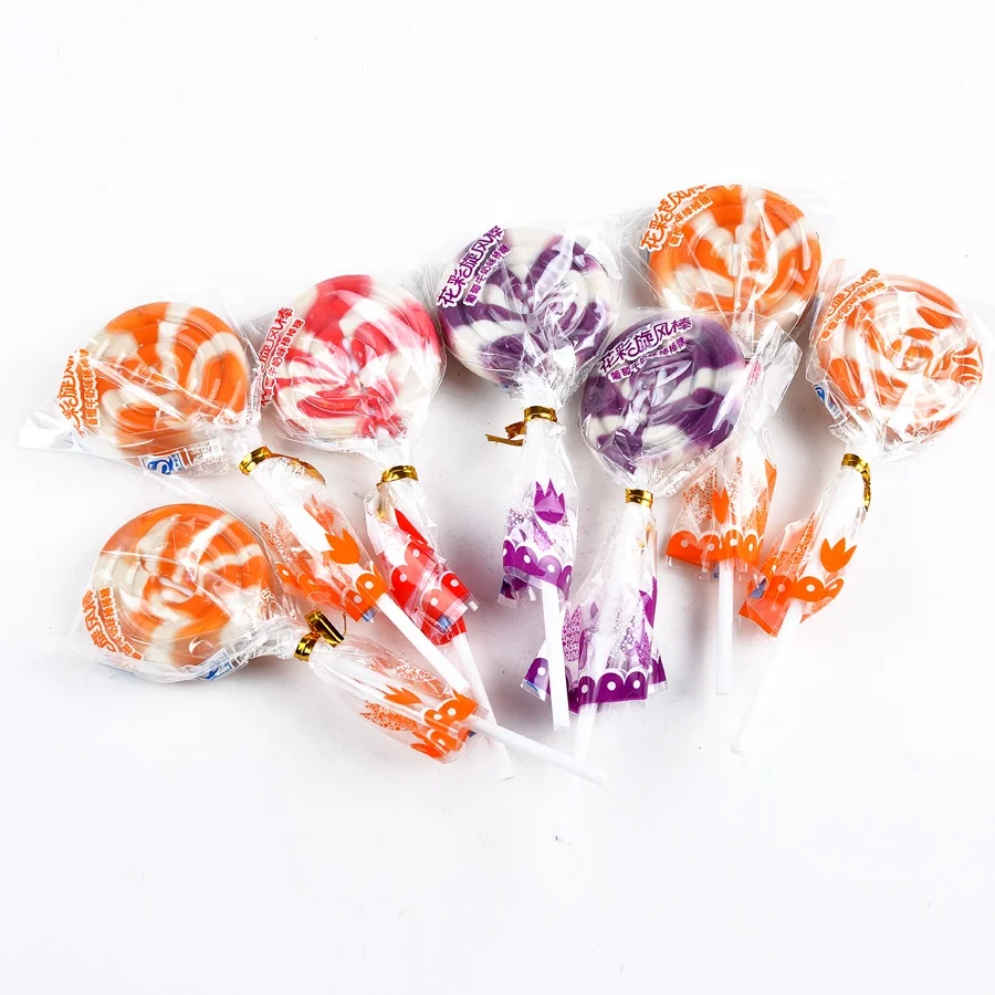 
Fruit flavor Heart Shape Swirl Lollipops candy 