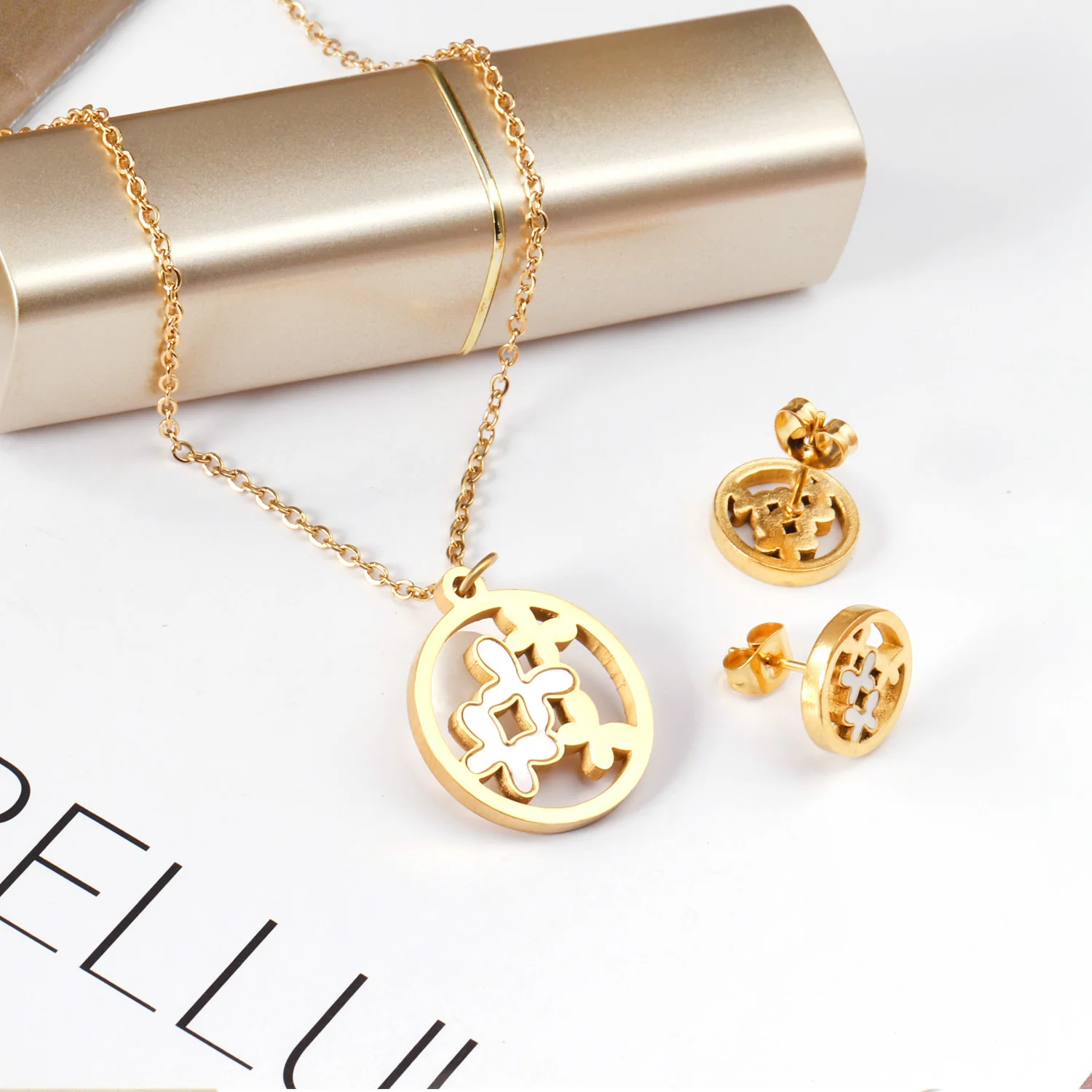 Stainless Steel Jewelry Set New Shell Sets Design For Necklace and Earrings Design