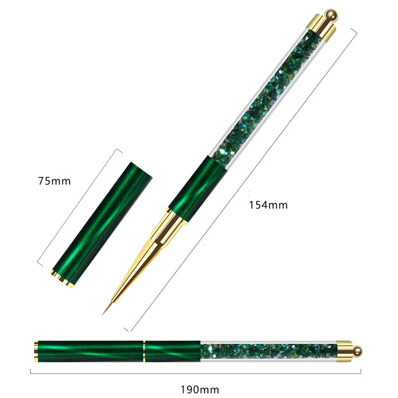 2024 Wholesale New Design Cat Eye Diamond Handle Drawing Liner Acrylic Gel Nail Art Brush