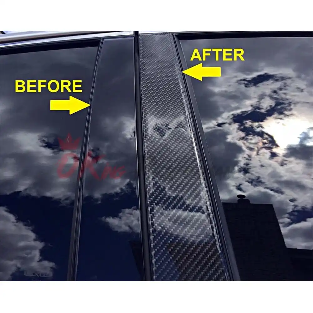 HoneyComb 100% Real Carbon Fiber A B C Door Pillar Cover For INFINITI Q50