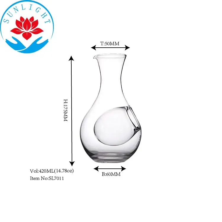 Factory wholesale  300ML 420ML high isolation double room ice glass bottle whiskey coffee sake bottle decanter