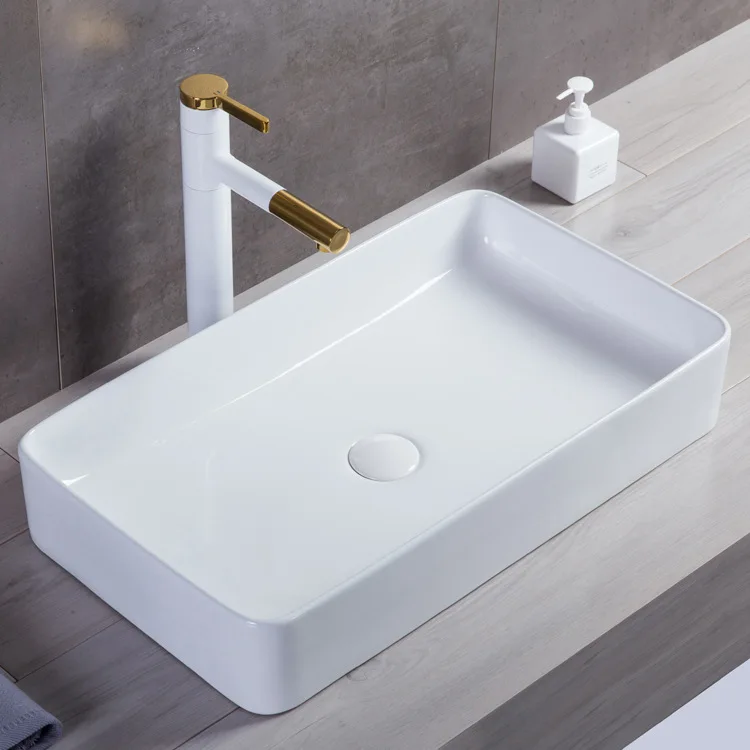 White Single Porcelain Hotel Restaurant Luxury Ceramic Washbasin Bathroom Vanity Wash Basin Bathroom Sinks