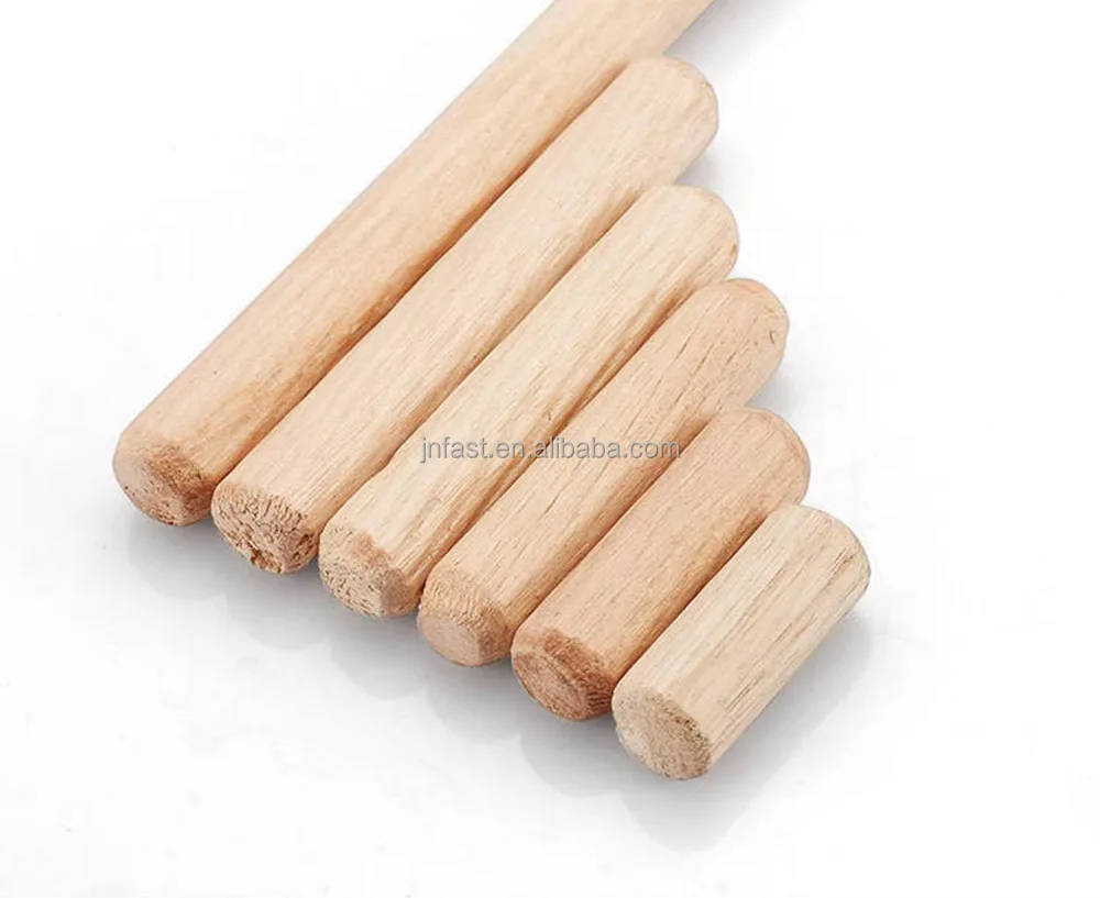 China Manufacturer New Product Wooden Dowel Shaw Furniture Connector Straight Grain Twill Cork Solid Pin Beech Wedge Wood Pegs