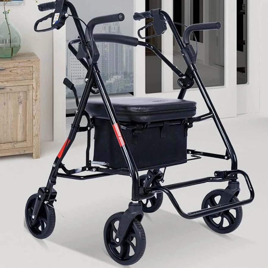 High Quality Elderly adjustable folding aluminium walker rollator for adults