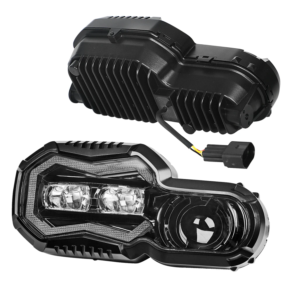 Unique Design LED Headlamp E-Mark Approved with High Low Beams DRL Compatible for BMW F650GS F700GS F800GS F800GS Adventure