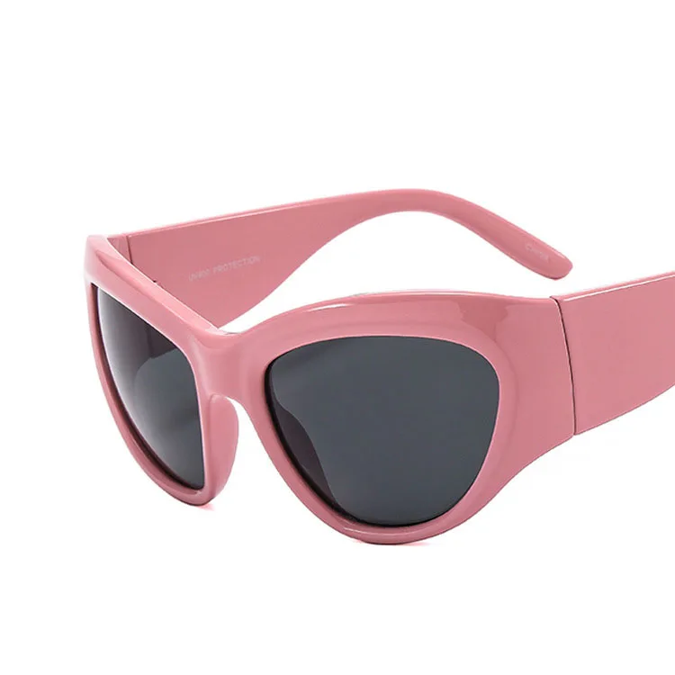 UNOC Future Science Museum Sense Sunglasses Y2K Sun Glasses Big Frame Outdoor Cycling Slimming Concave Shape Sunglasses