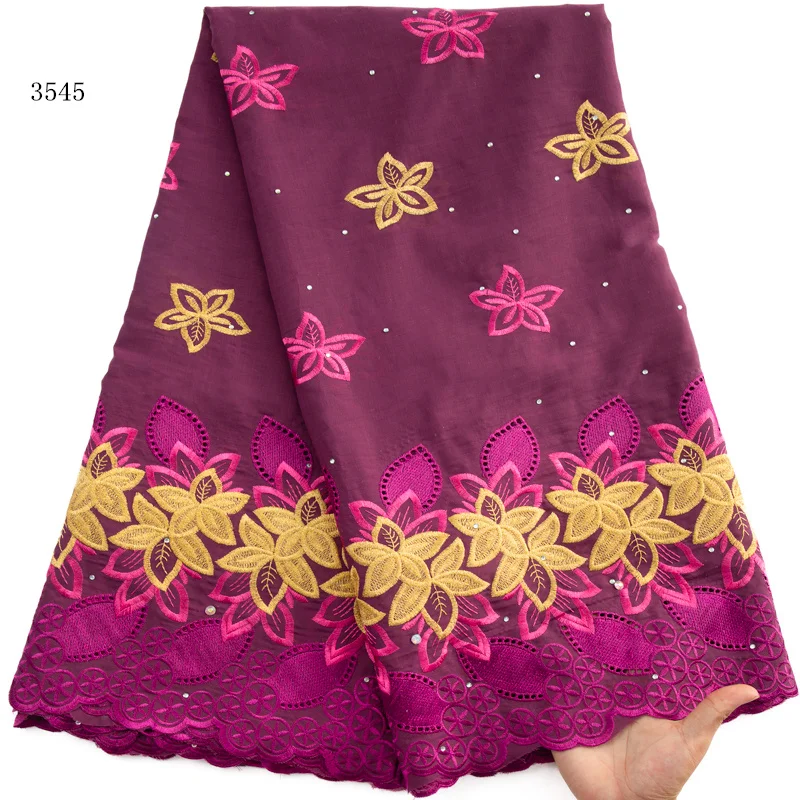 3545 Swiss Luxury Lace Fabric 2023 High Quality African Cotton Fabric Swiss Voile Lace In Switzerland 5 Yard for Nigerian Dress