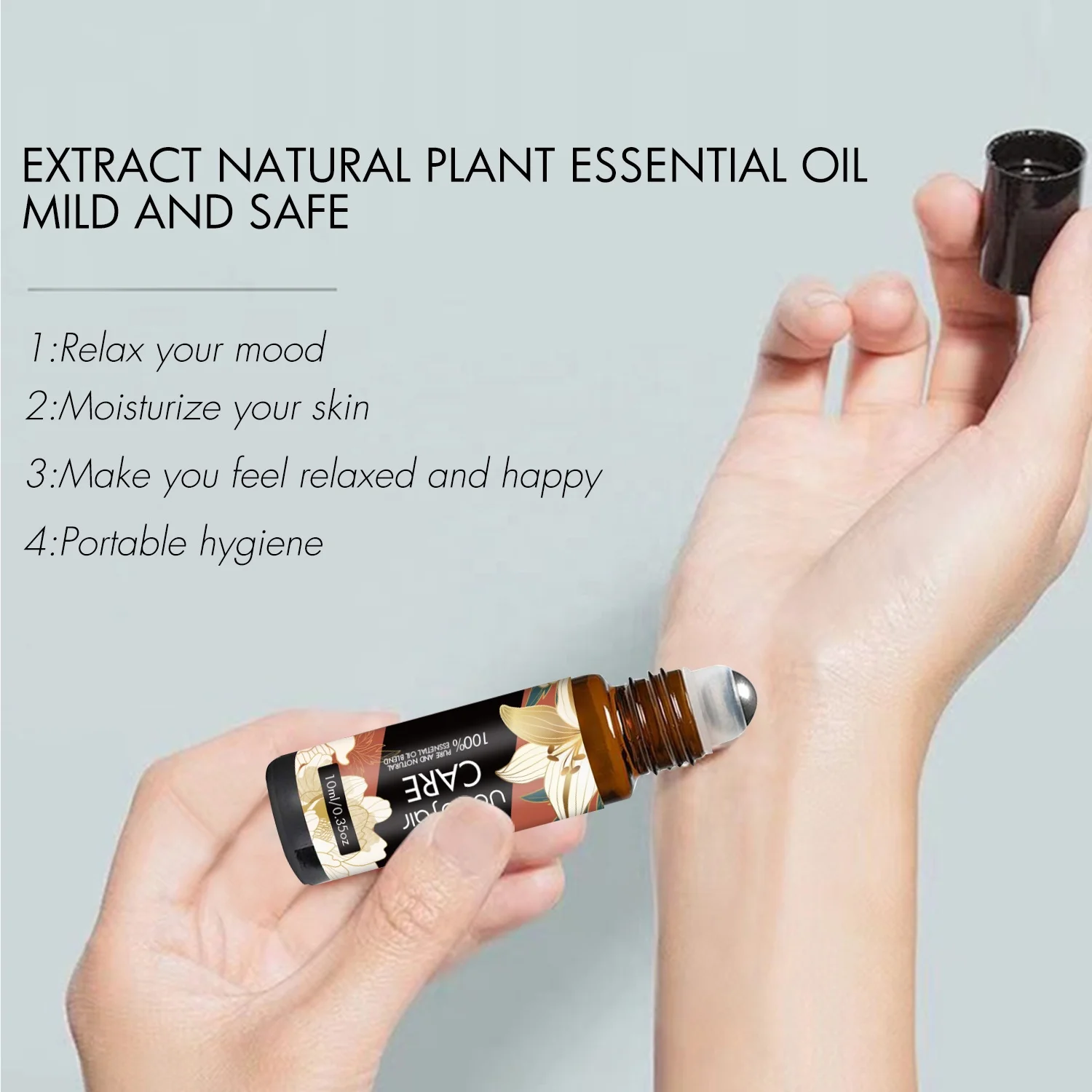 Low MOQ Custom Private Label Careful Roll On Blend Essential Oil Avocado Rose Flax Seed Grape Pure Organic Essential Oil