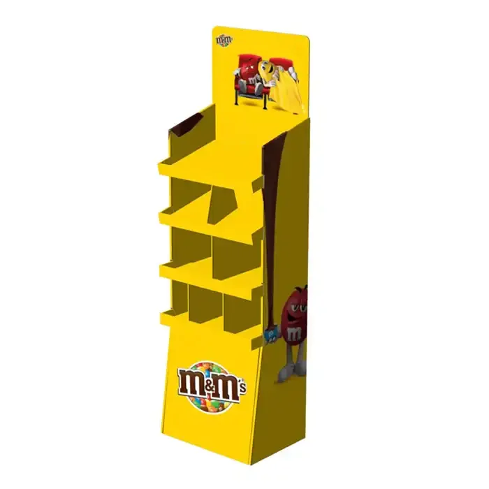 Custom Retail Pos Cardboard Product Floor Display Rack Corrugated Cardboard Display Stand Shelf