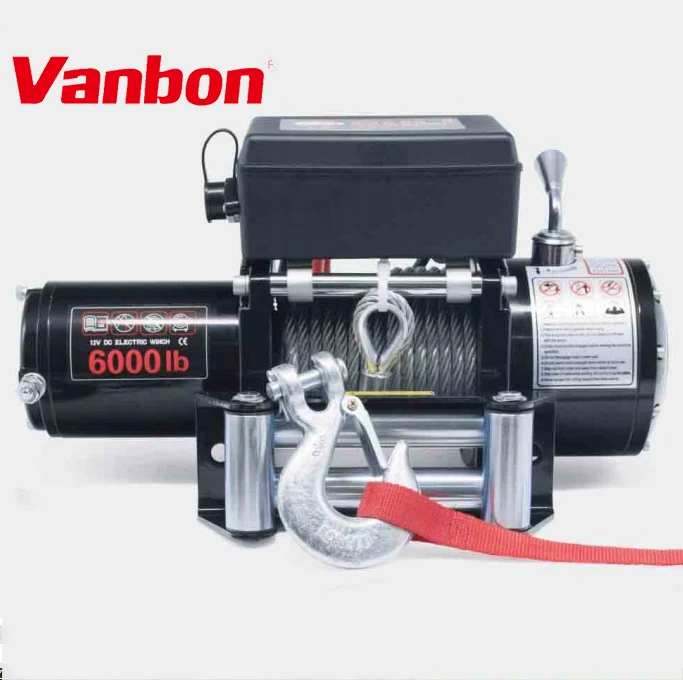 Vanbon small 6000lbs DC 12v electric car winch with wireless remote control