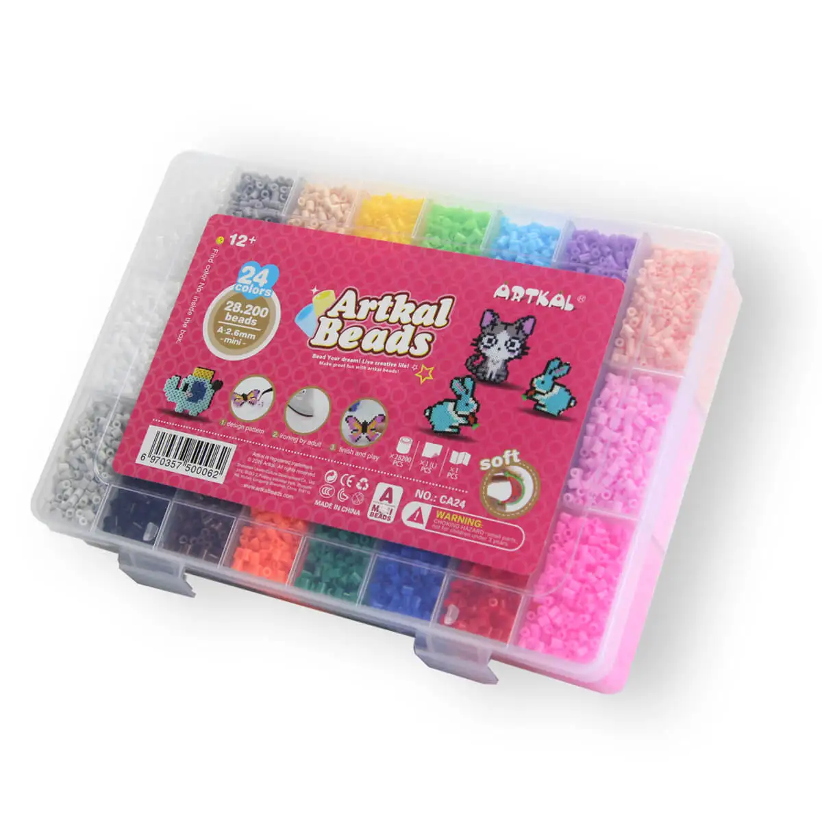 Perler Beads Kit 24Colors 2.6mm Artkal Beads boxes set Ironing Beads