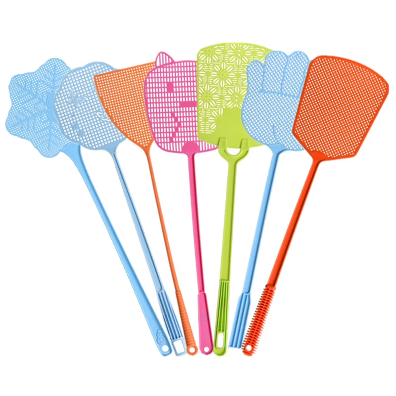 10 Pieces Colorful Strong Flexible Manual Fly Swat Set PP Plastic Durable Fly Swatter
