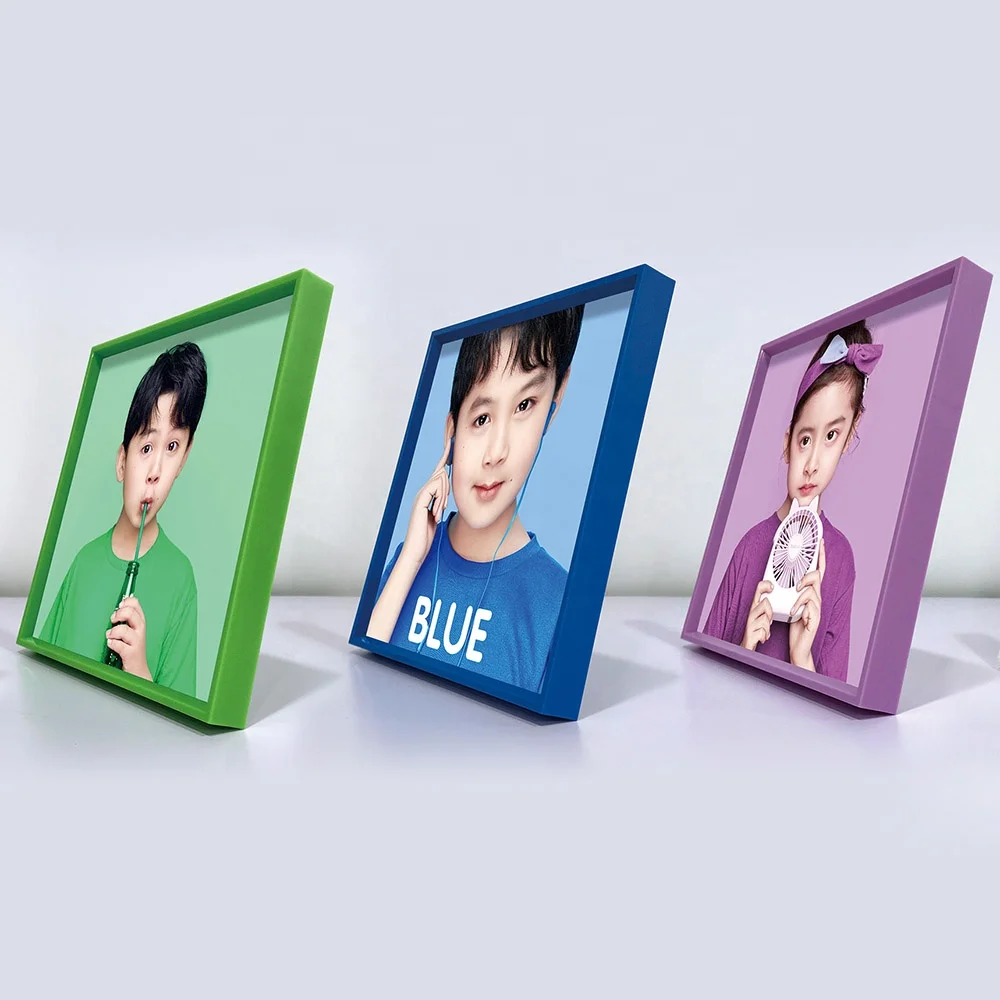 Hot Sale 8*8 Light DIY Wall Mounts Picture Wall Photo Frame Tile Photo Block Plastic Frame for Photo Wall