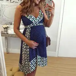 Лидер продаж, женские повседневные домашние пижамы для беременных женщин, Европейская и американская Женская одежда для беременных на бретельках с принтом