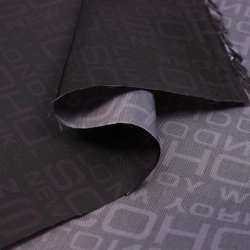 150D polyester  Black letters and city name print oxford fabric for lining