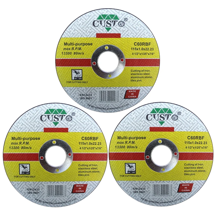 CUSTO Durability High Speed Economic Multi Purpose Cutting Disc for Iron & Inox & Aluminium & Stone & Tiles
