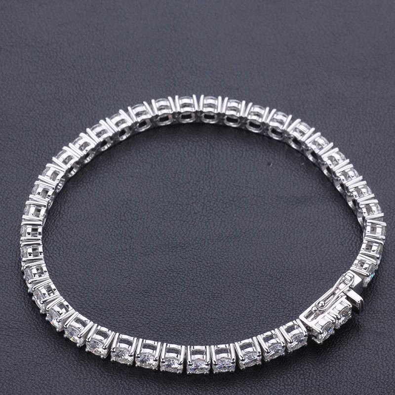 Starsgem 14k white solid gold white color moissanite tennis bracelet for gift