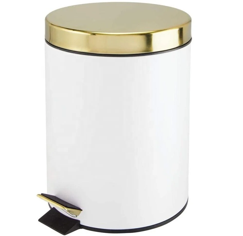 Galvanized Steel 5L Pedal Bin With Holes Design Round Shape Trash Can