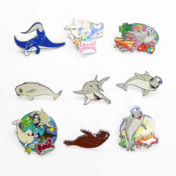 Theme park souvenir glitter enamel pin anime badge