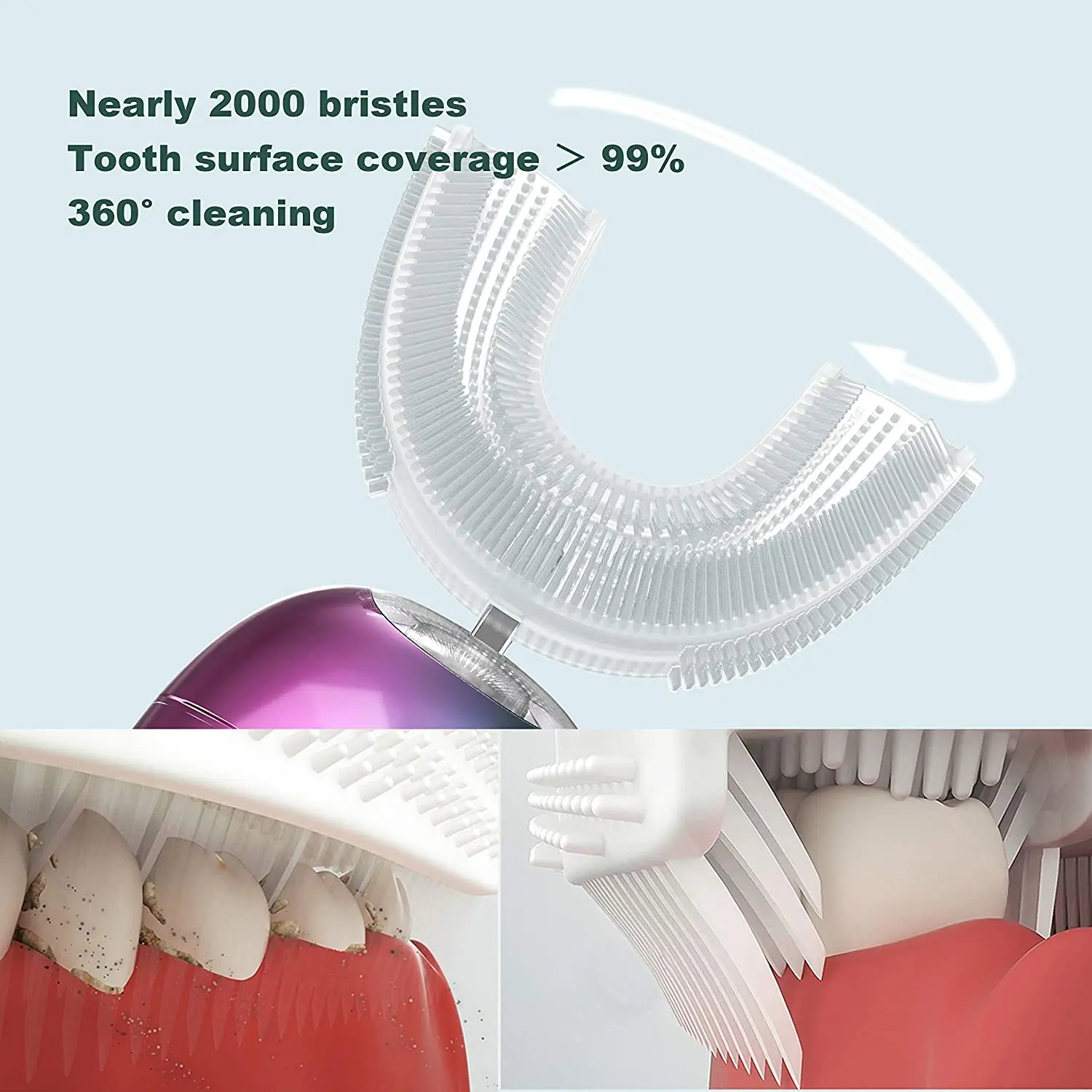 Hot Popular portable travel u-shaped toothbrush creative usb charger best u shaped adult toothbrush