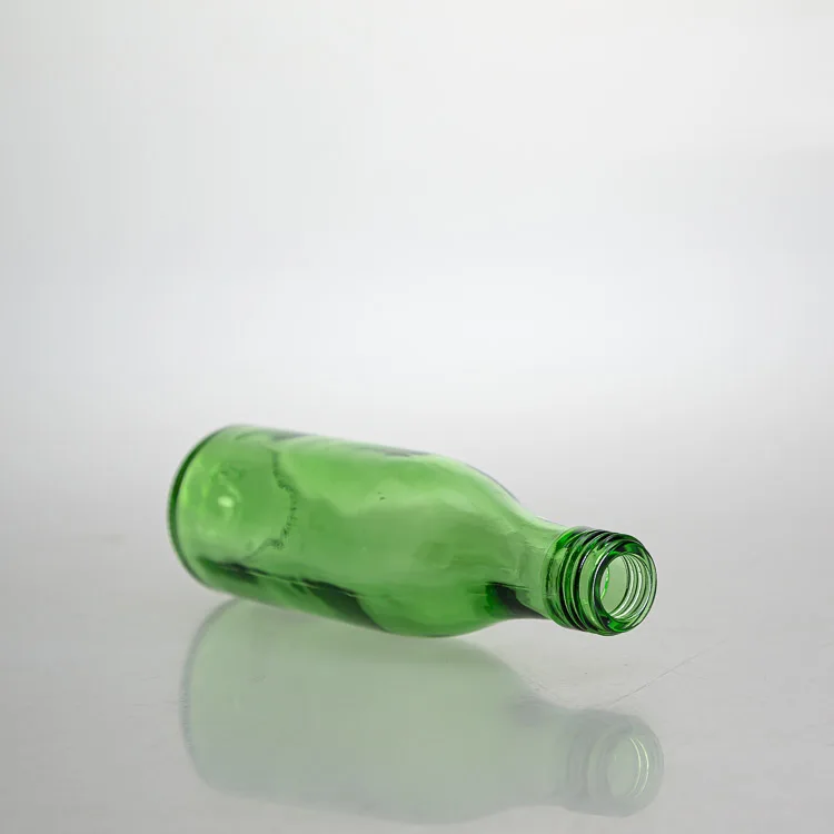 Glasses Supplier 140ml  Green Glass Liquor Bottles Round  Bottle