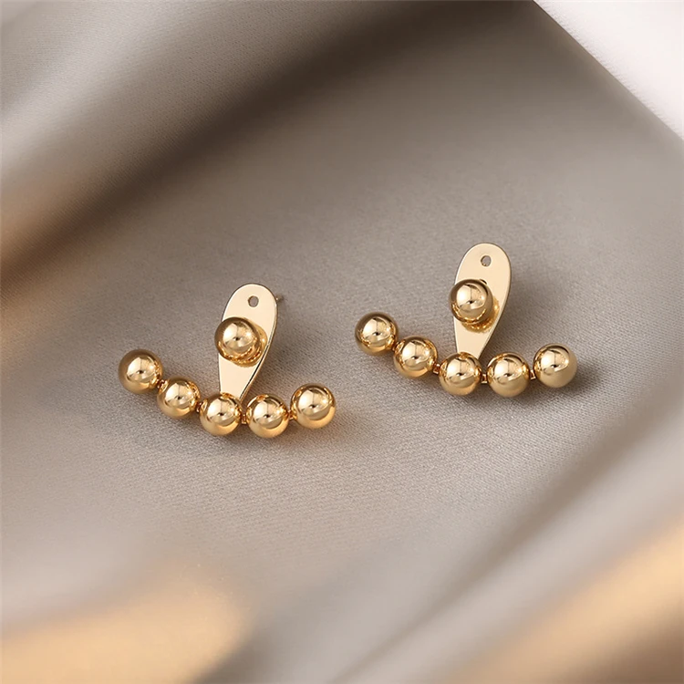 Aimgal Jewelry New creative s925 silver needle round bead earrings  hot sale