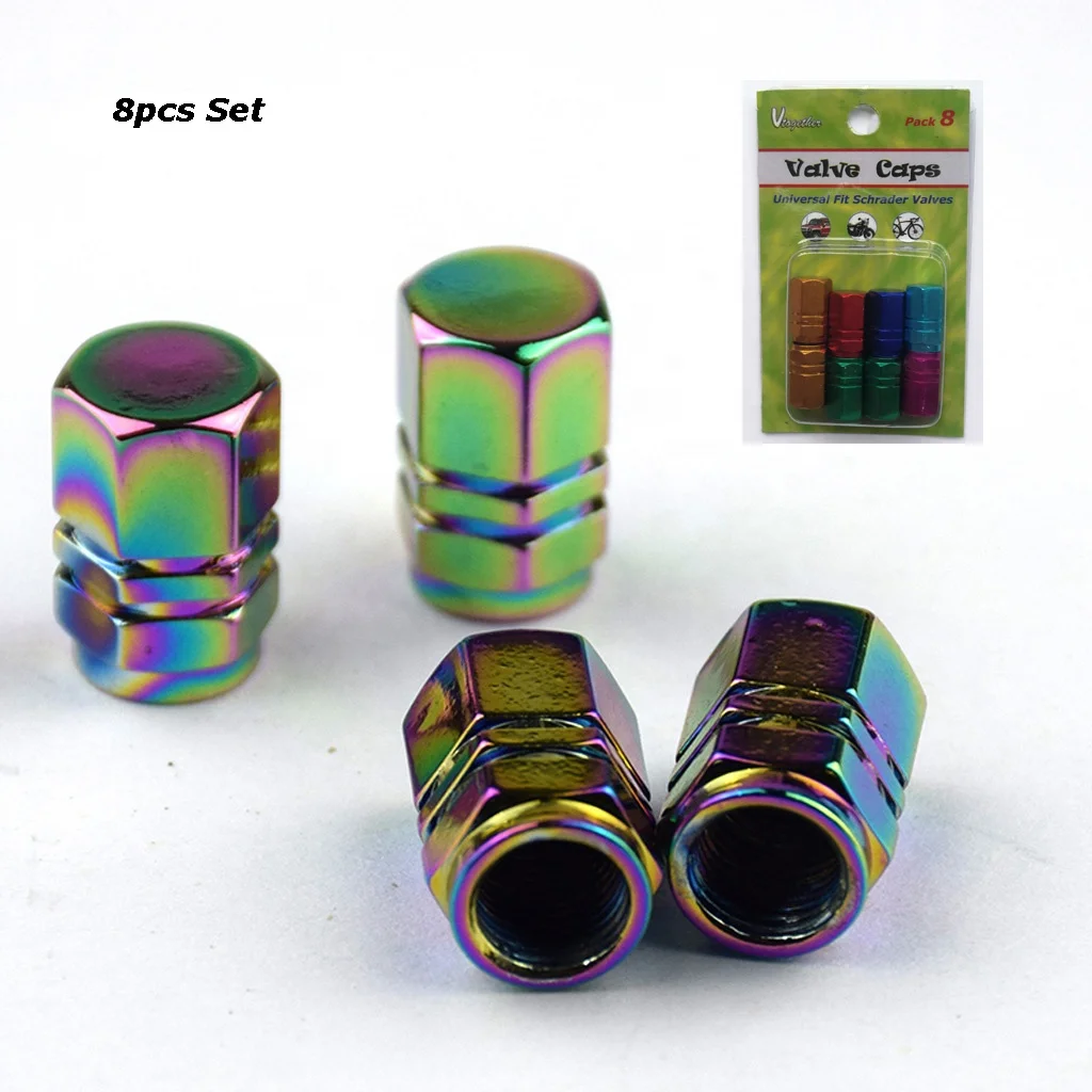 Vtogether V00005702 8pcs set Best seller aluminum Rainbow valve caps rainbow