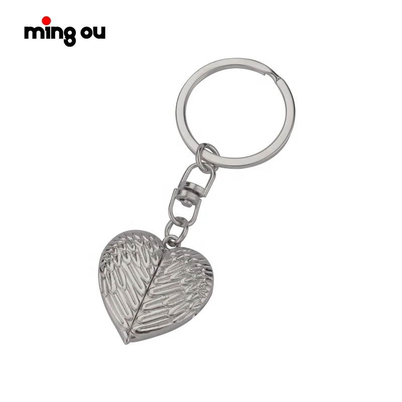 Love Magic Photo Locket keychain Memory Sublimation Angel wings locket keychain