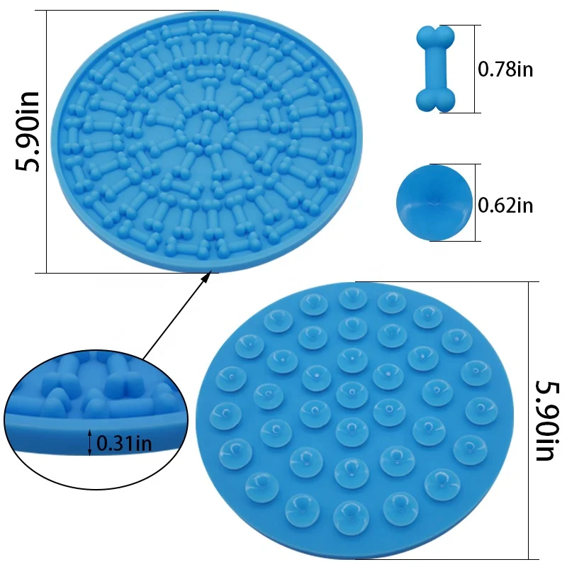 
Dropshipping Hot selling Diameter BPA Free Approved Ecofriendly Silicon Pets Bath Mat Rubber Dog Bath Suction Toy 