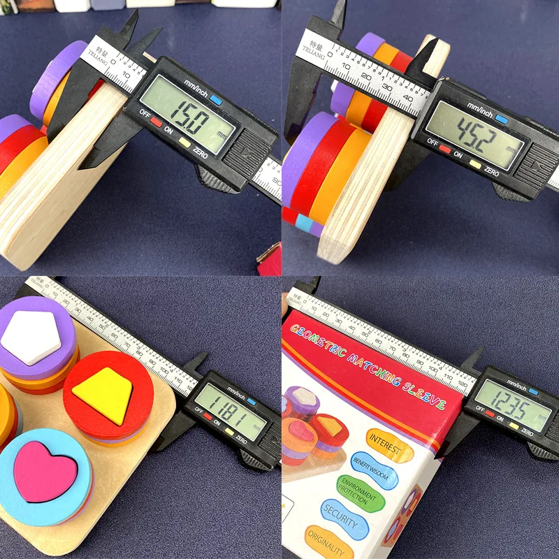 Factory Price Toddler Wooden Blocks Toy Geometric Shape Matching Column Kids Wooden Montessori Educational Toy