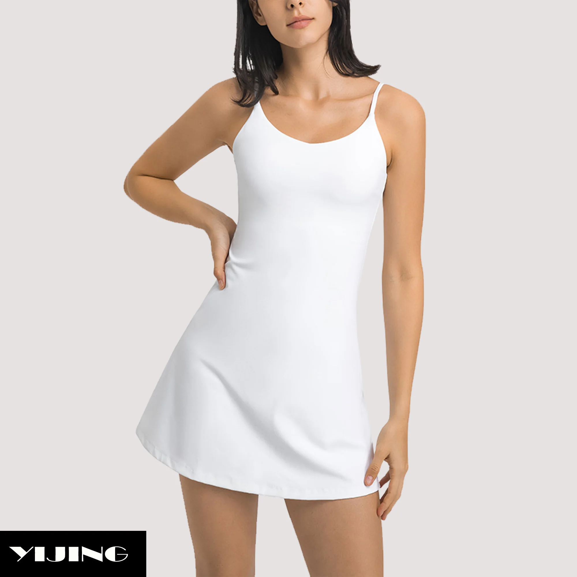 Women One Piece Tennis Dress With Shorts Sport Dress For Golf Badminton Running Workout Casual Girl Sport wear Club Dress