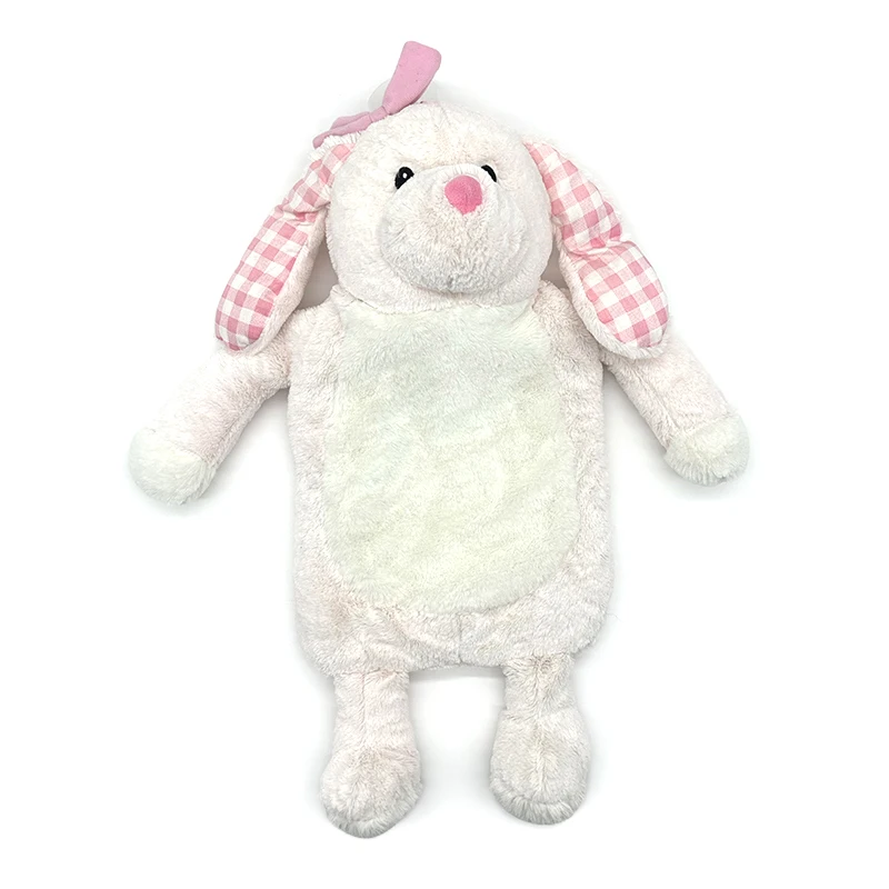Premium Classic Rubber Hot or Cold Water Bottle with Cute Stuffed Animal Cover Hot Water Bottle Cover