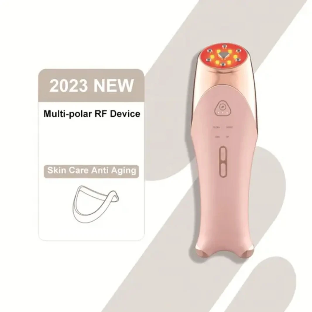 New Rechargeable RF LED Facial Beauty Machine Skin Care Microcurrent Light Therapy Device for Face Rejuvenation ABS EU UK